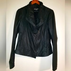 Vince women's paperweight leather scuba jacket